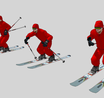 现代滑雪人物su草图模型下载