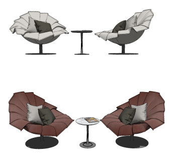 现代异性休闲沙发su草图模型下载