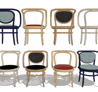 北欧现代单椅su草图模型下载