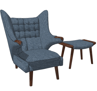 北欧靠背休闲椅su草图模型下载