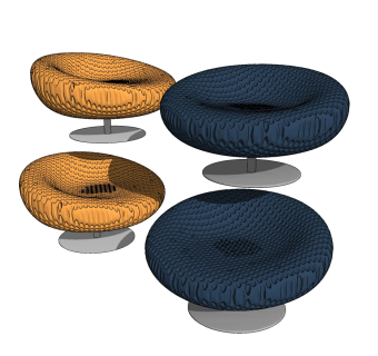 现代休闲椅su草图模型下载