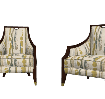 美式单人沙发su草图模型下载