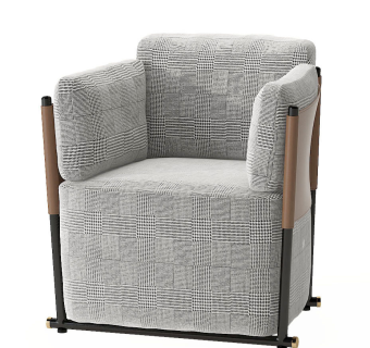 现代布艺单人沙发su草图模型下载