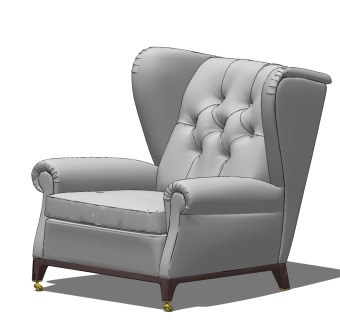 欧式单人沙发su草图模型下载