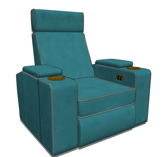 现代布艺单人沙发su草图模型下载