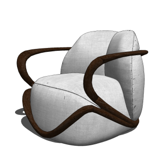 现代单人沙发su草图模型下载