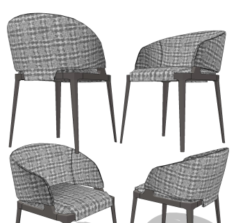 现代休闲椅su草图模型下载