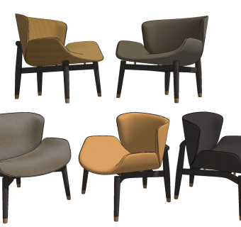 现代休闲椅su草图模型下载