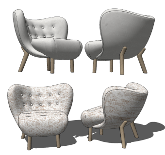 现代单椅su草图模型下载