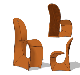 现代单椅su草图模型下载