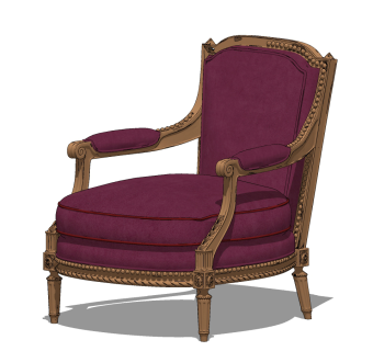 欧式单人沙发su草图模型下载