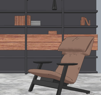 现代单椅su草图模型下载