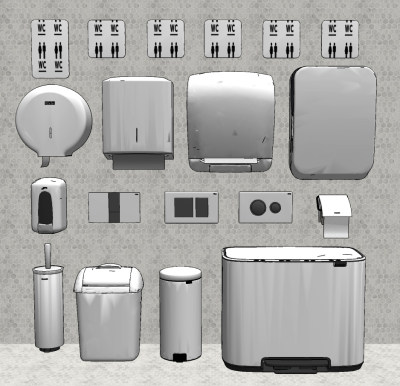 公共卫生间电器su草图模型下载