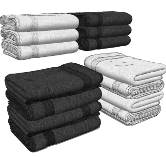 毛巾，洗漱用品su草图模型下载