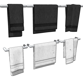 毛巾，毛巾架，洗漱用品su草图模型下载