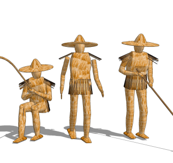 现代稻草人su草图模型下载