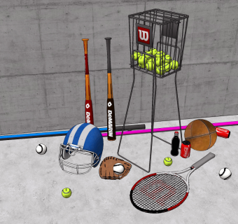 现代体育用品su草图模型下载