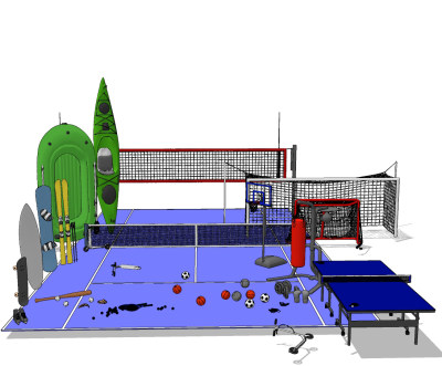 现代体育用品su草图模型下载