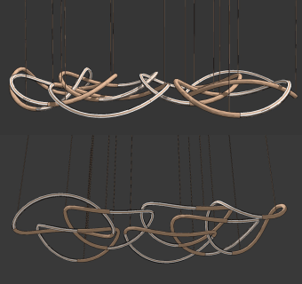 现代金属吊灯su草图模型下载