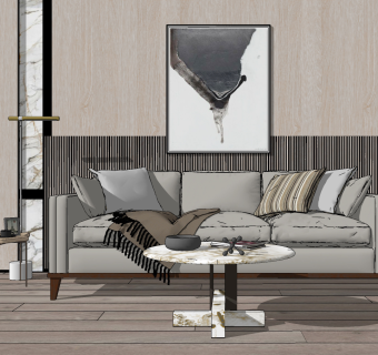 现代沙发组合su草图模型下载