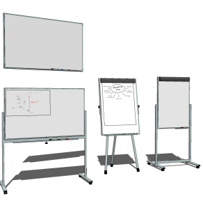 现代立式移动白板su草图模型下载