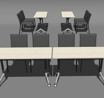 现代会议桌椅su草图模型下载