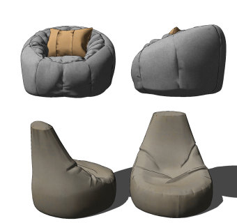 北欧懒人沙发su草图模型下载