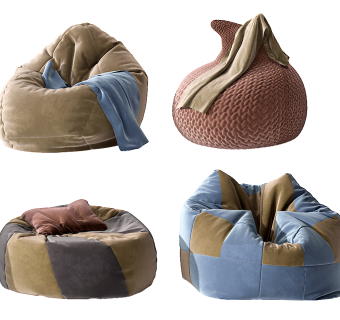 现代懒人沙发su草图模型下载