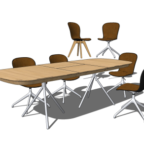 现代会议桌椅su草图模型下载