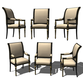 新古典单椅su草图模型下载