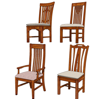 新中式餐椅su草图模型下载