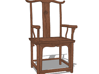 中式古典<em>红木</em>家具，官帽椅su草图模型下载