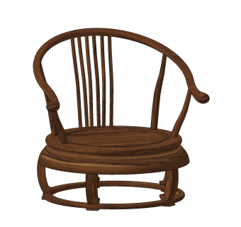 中式典实木椅子su草图模型下载