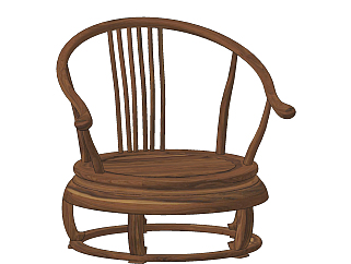 中式典实木椅子su草图模型下载