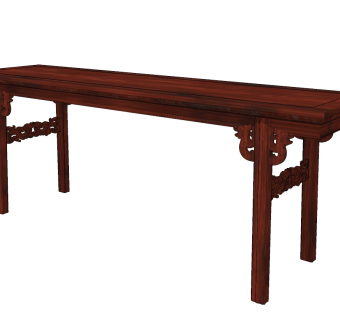 中式古典红木实木家具，条案su草图模型下载