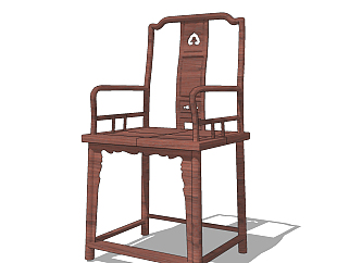 <em>中式古典</em>实木红木，餐椅su草图模型下载