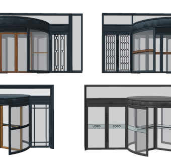 现代旋转门su草图模型下载