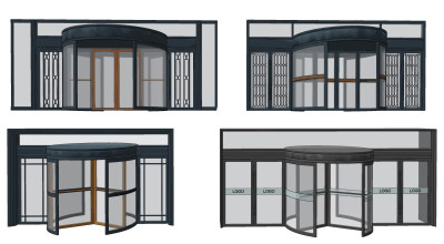 现代旋转门su草图模型下载
