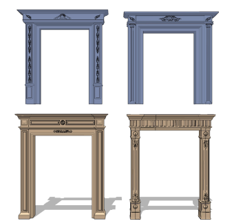 欧式门套垭口su草图模型下载