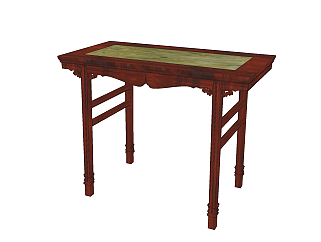 中式古典红木家具红木端景台su草图模型下载