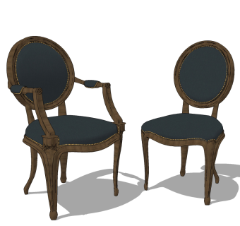 美式单椅su草图模型下载