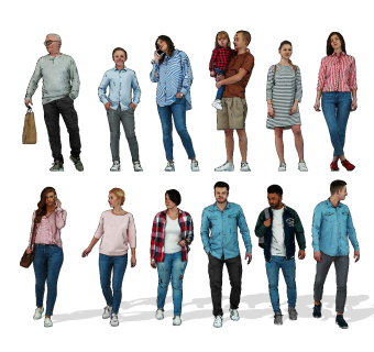 人物组合su草图模型下载