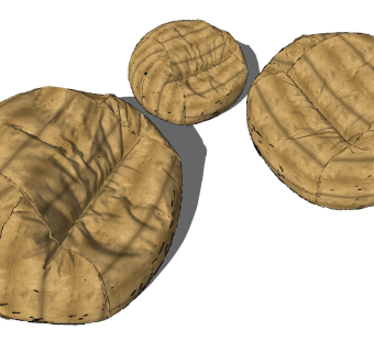 现代布艺懒人沙发su草图模型下载