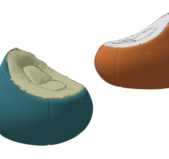 现代儿童皮质懒人沙发su草图模型下载
