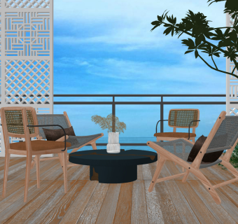 现代户外休闲椅su草图模型下载