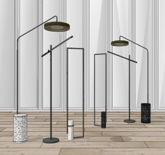 现代落地灯su草图模型下载