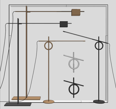 现代落地灯su草图模型下载