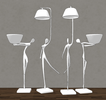 现代落地灯组合su草图模型下载