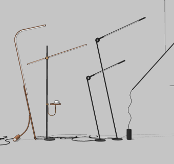 现代落地灯su草图模型下载