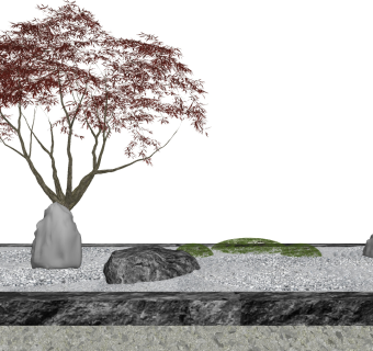 中式庭院景观小品su草图模型下载